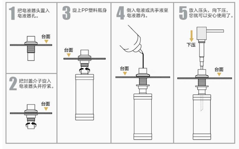 Square Shape Kitchen Sink Soap Dispenser