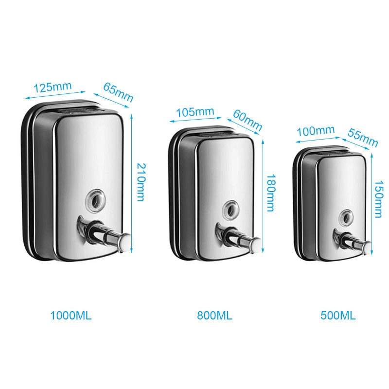 Silver Wall-mounted Soap Dispenser