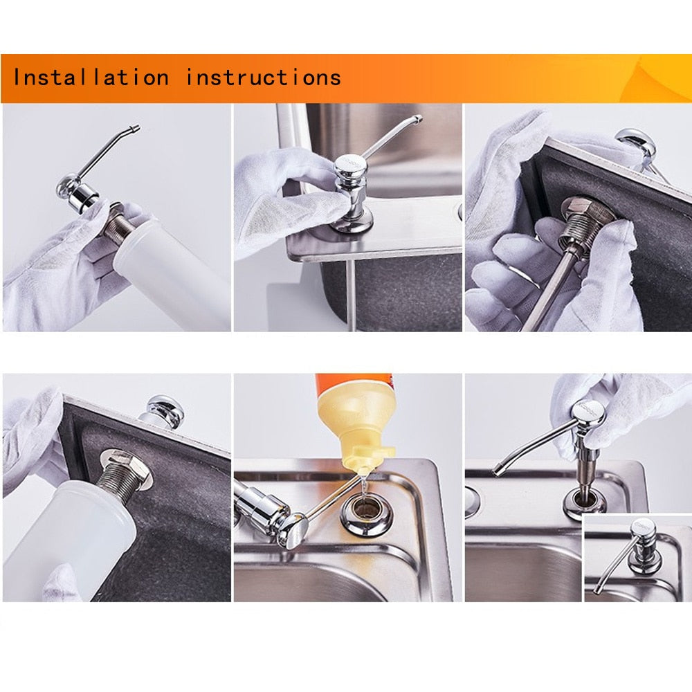 Kitchen Sink Soap Dispenser | Silver Color