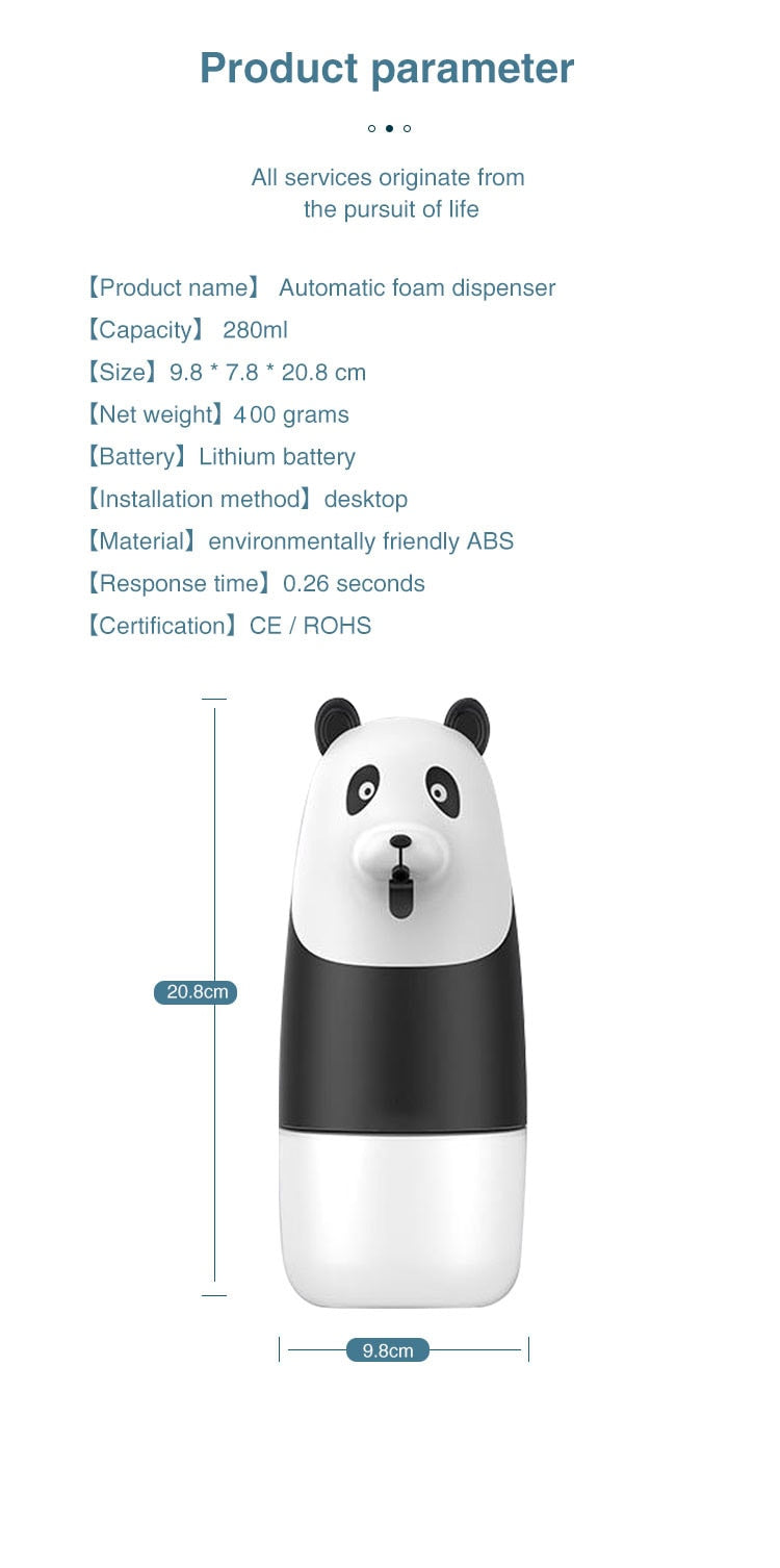 280ml Automatic Panda Soap Dispenser
