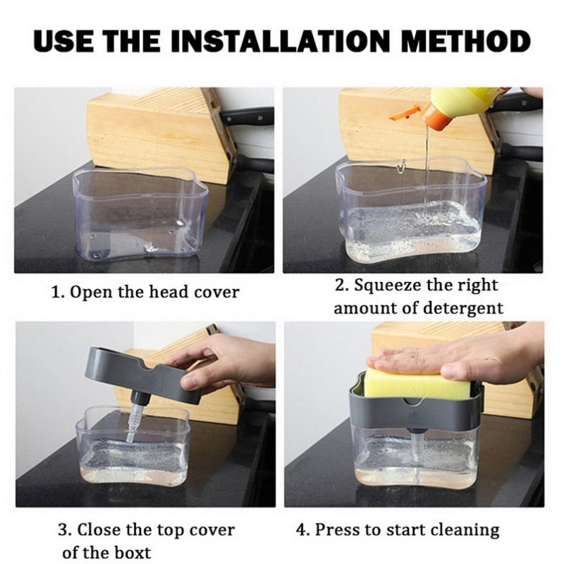 Soap Dispenser For Kitchen with Sponge