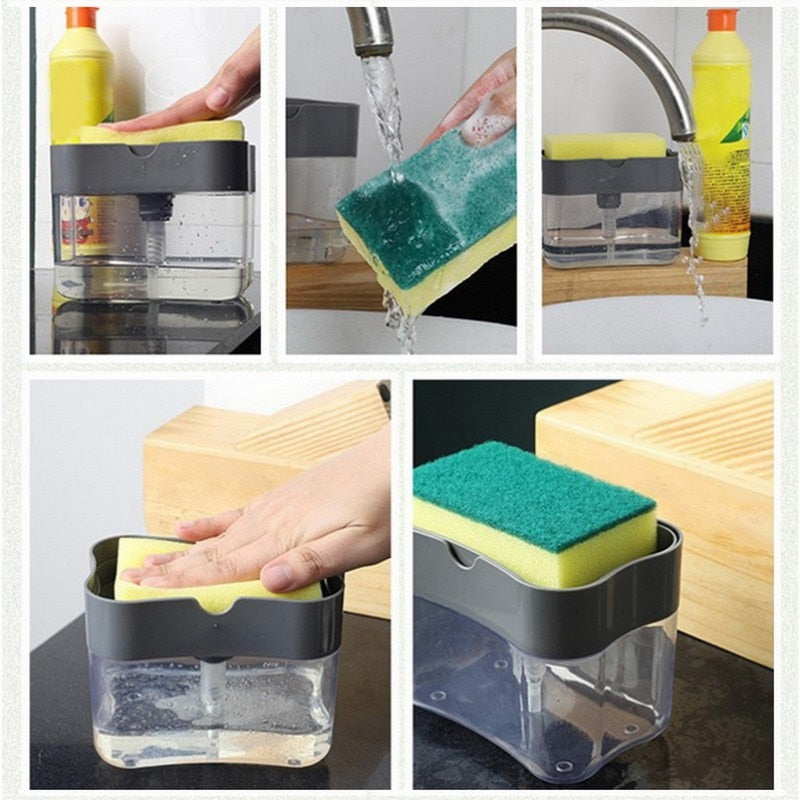 Soap Dispenser For Kitchen with Sponge