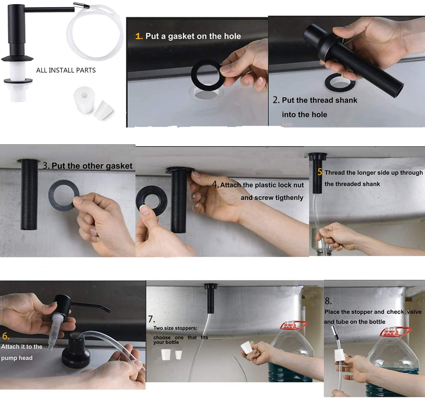 Black Sink Soap Dispenser For Kitchen