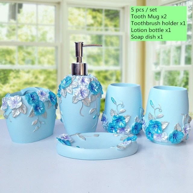 5pcs Ceramic Bathroom Soap Set