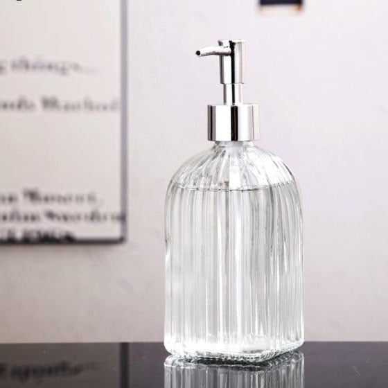 400ml Silver Head Glass Soap Dispenser