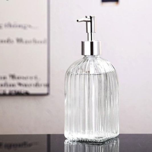 400ml Silver Head Glass Soap Dispenser