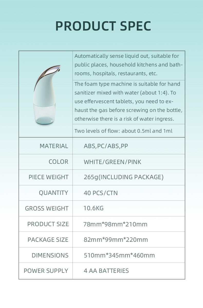 300ml Automatic Liquid Soap Dispenser