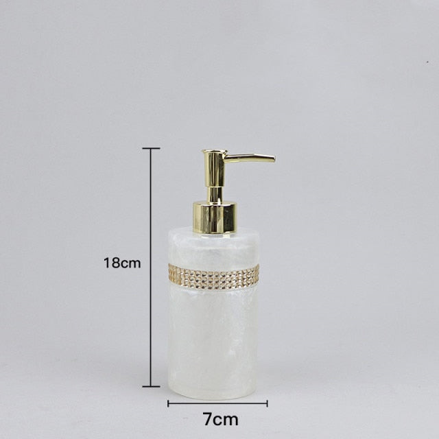 Luxury Resin Bathroom Soap Dispenser Set