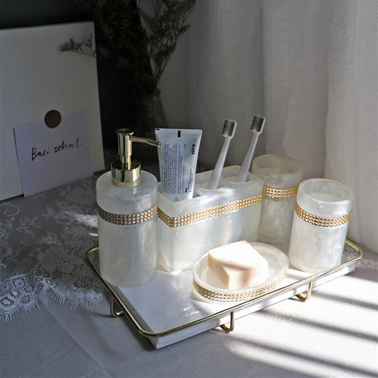 Luxury Resin Bathroom Soap Dispenser Set