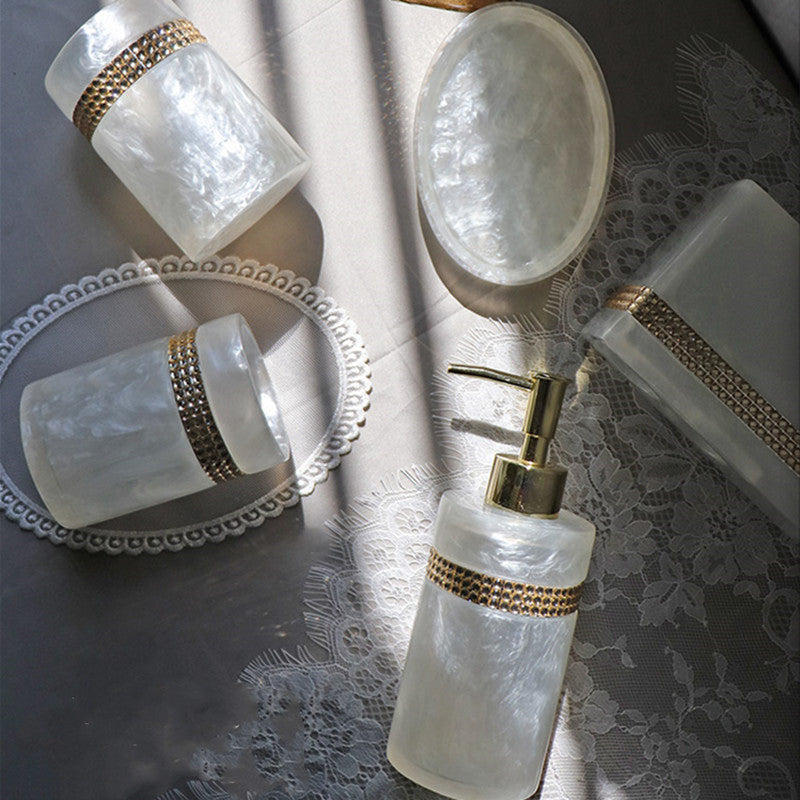 Luxury Resin Bathroom Soap Dispenser Set