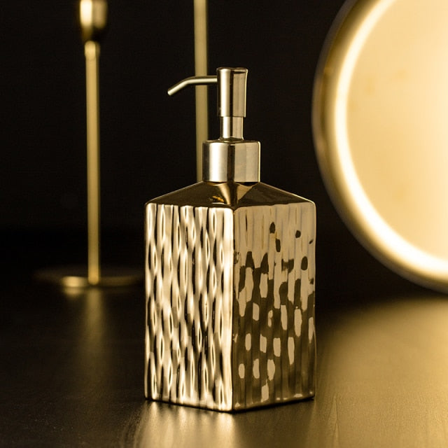 Gold Ceramic Bathroom Accessories Set