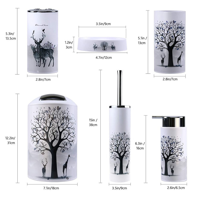 6Pcs Bathroom Set