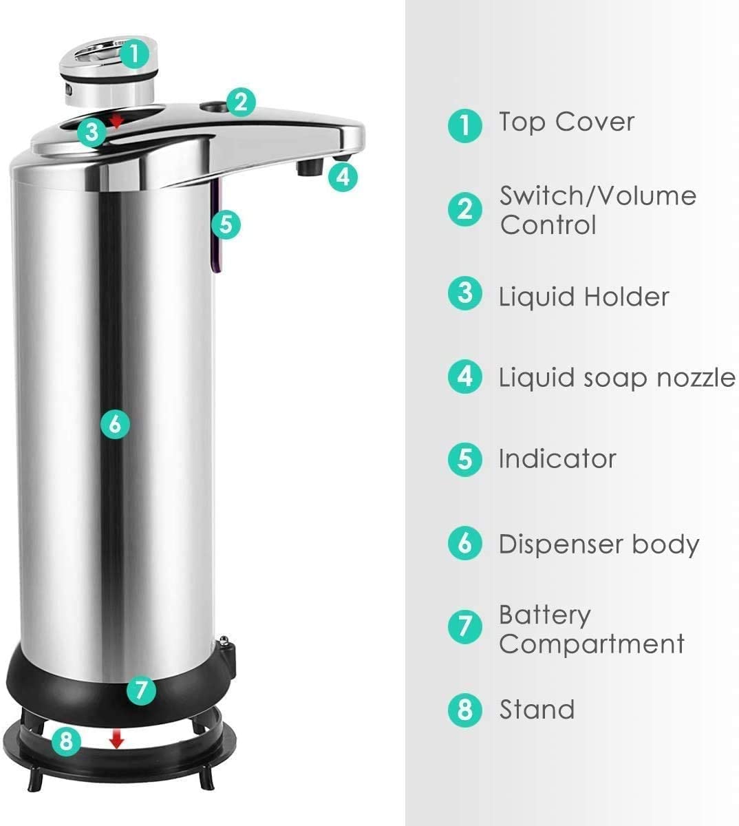 Automatic Silver liquid Soap Dispenser