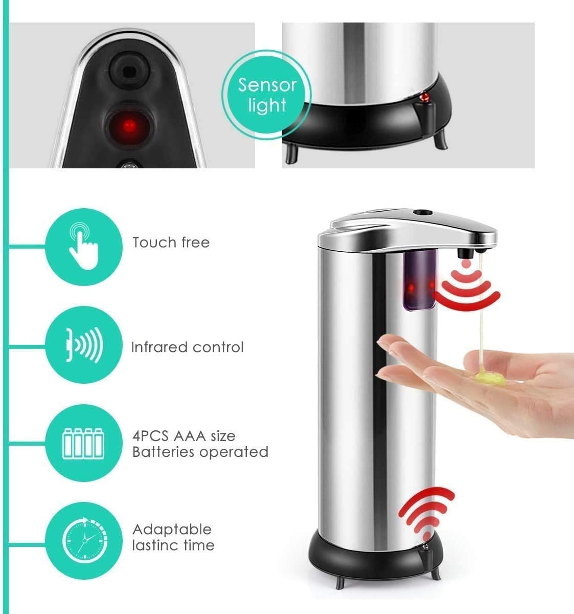 Automatic Silver liquid Soap Dispenser