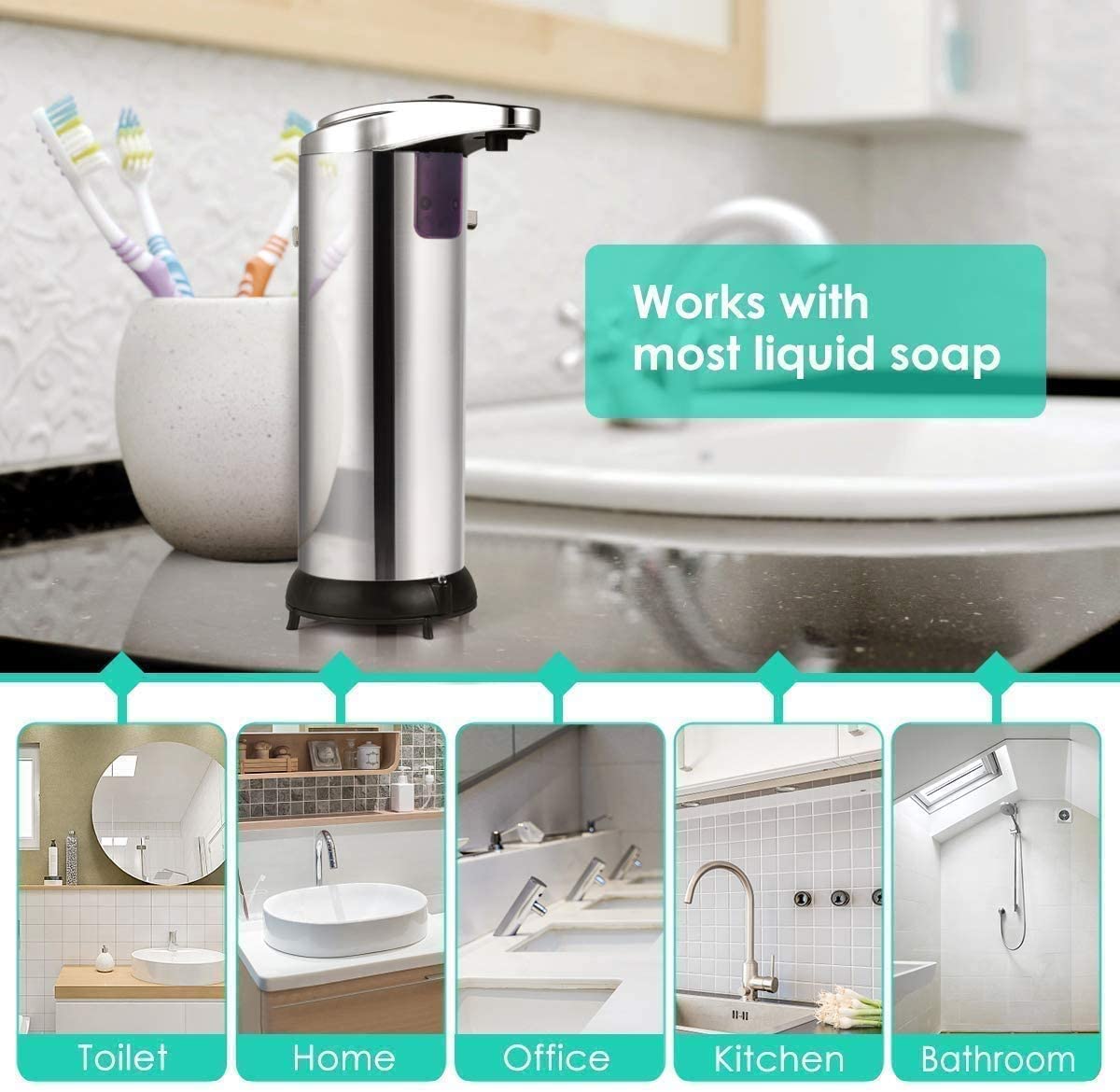 Automatic Silver liquid Soap Dispenser