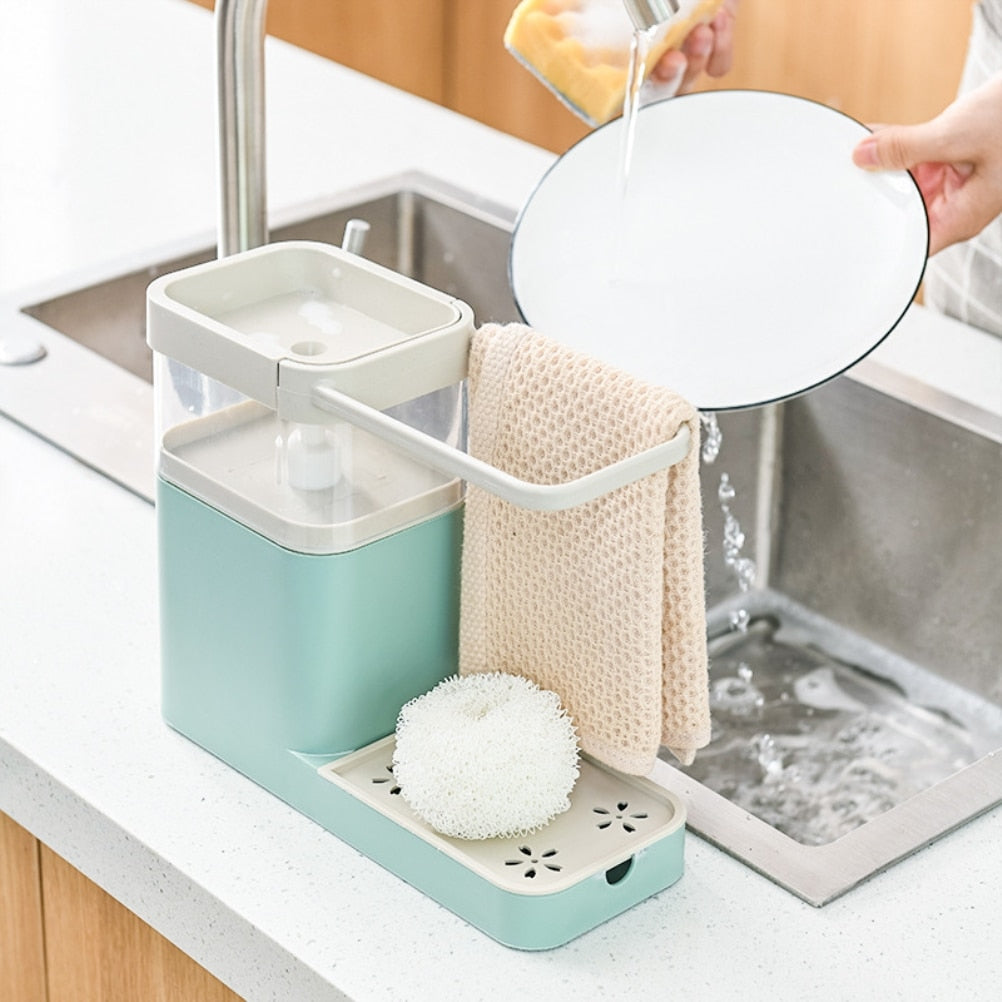 Dish Soap Dispenser With Sponge Holder