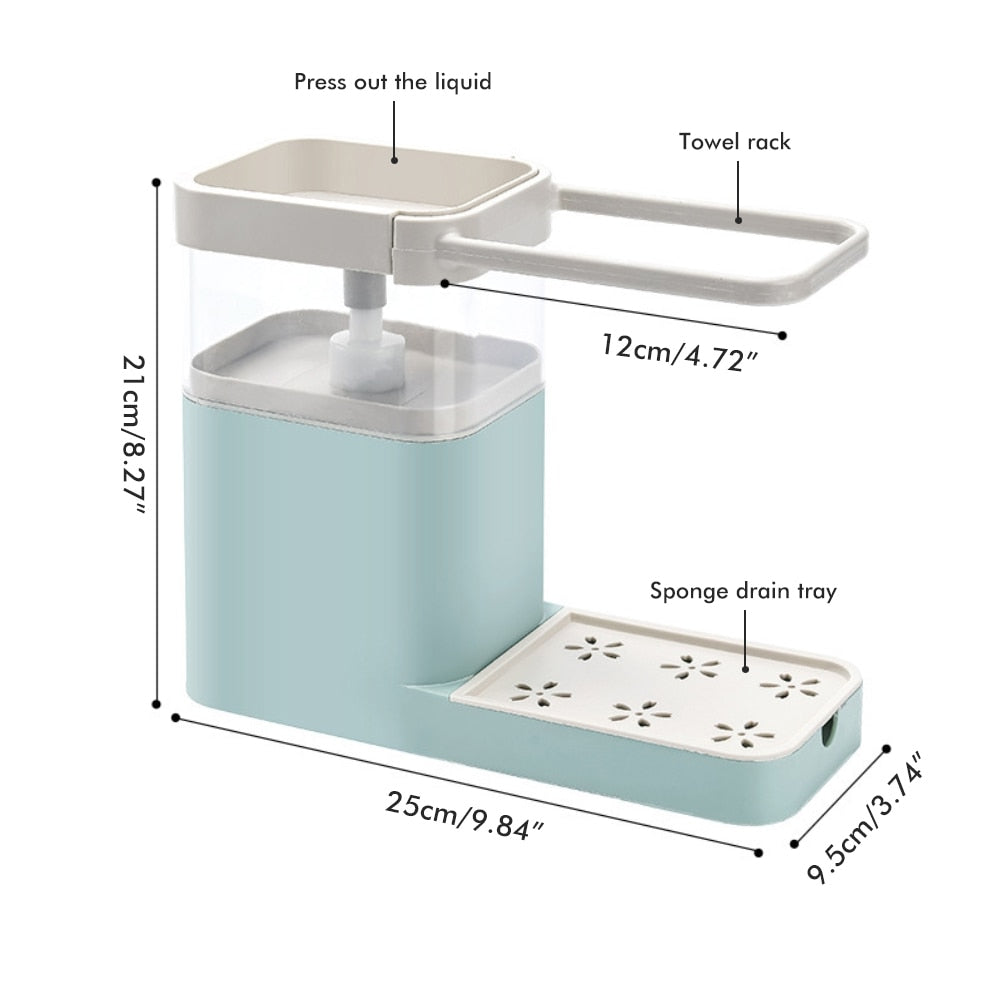 Dish Soap Dispenser With Sponge Holder
