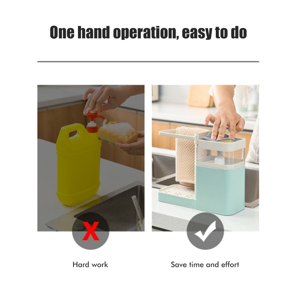 Dish Soap Dispenser With Sponge Holder