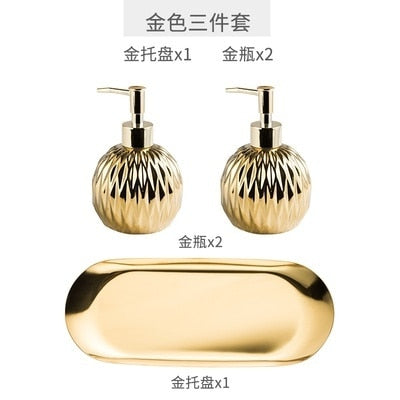 400ml Gold Ceramics Soap Dispenser