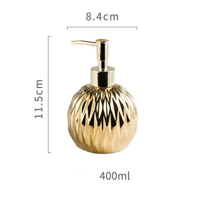 400ml Gold Ceramics Soap Dispenser