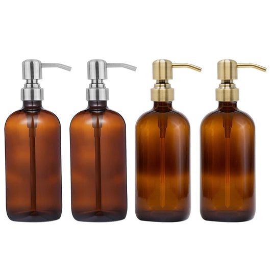 4 Sets 500ml Round Bottles Soap Dispenser