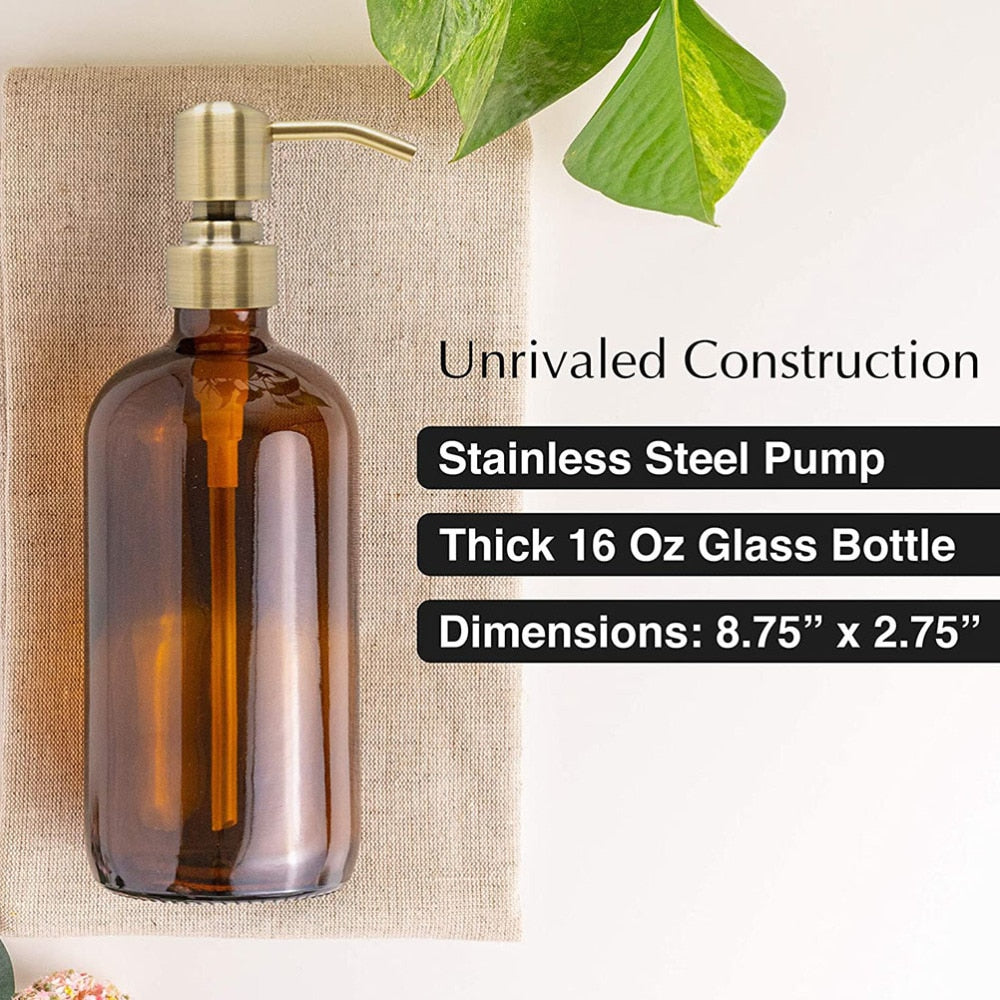 4 Sets 500ml Round Bottles Soap Dispenser