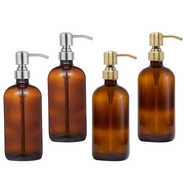 4 Sets 500ml Round Bottles Soap Dispenser