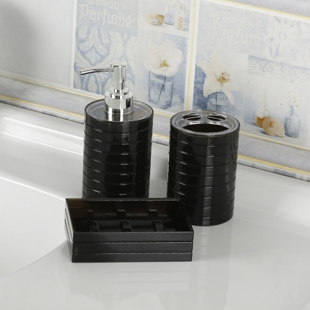 3Pcs Plastic Bathroom Soap Dispenser Set