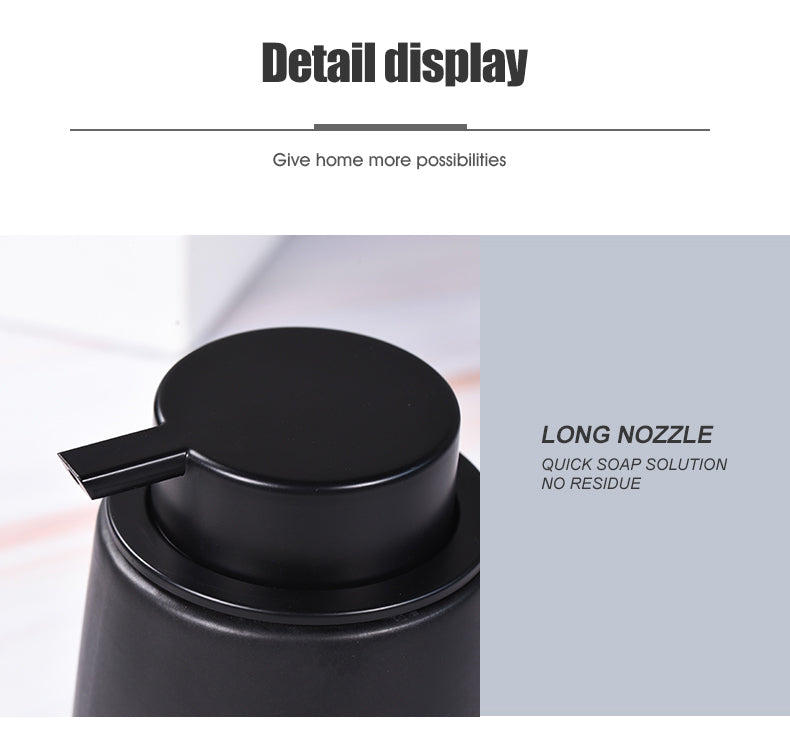 Black Ceramic Soap Dispenser Set