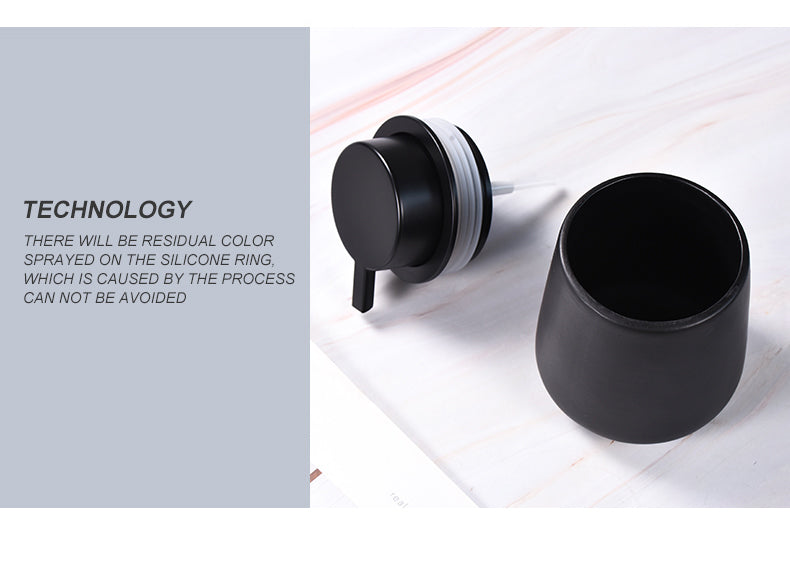 Black Ceramic Soap Dispenser Set