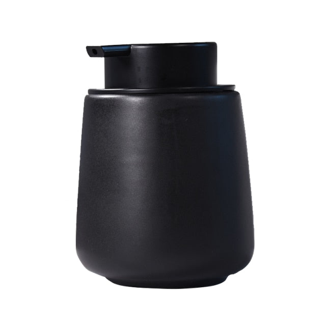 Black Ceramic Soap Dispenser Set