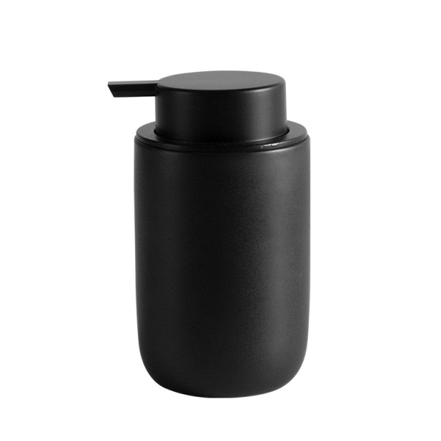 Black Ceramic Soap Dispenser Set