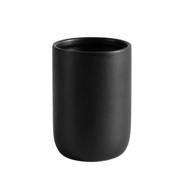 Black Ceramic Soap Dispenser Set