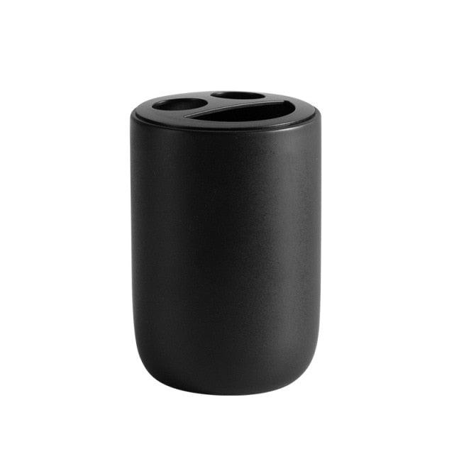 Black Ceramic Soap Dispenser Set
