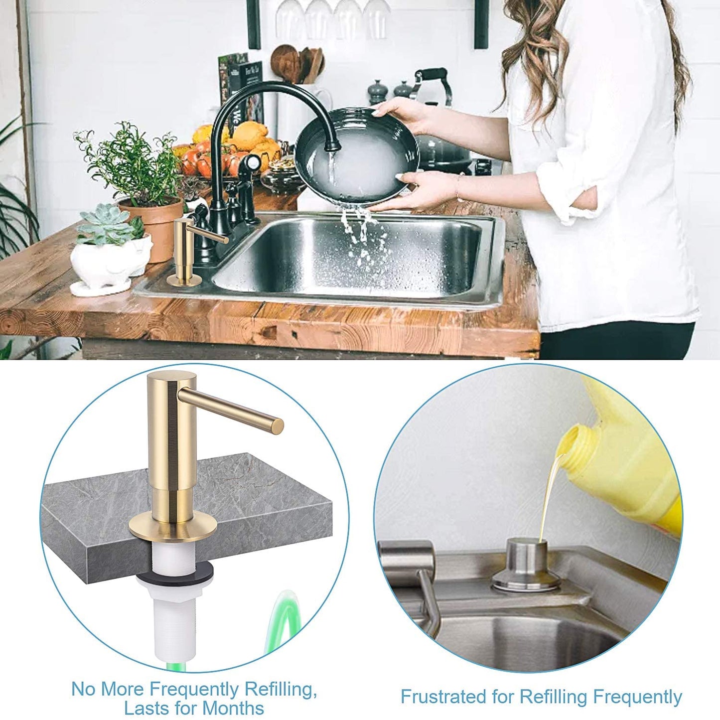 Gold Sink Soap Dispenser For Kitchen