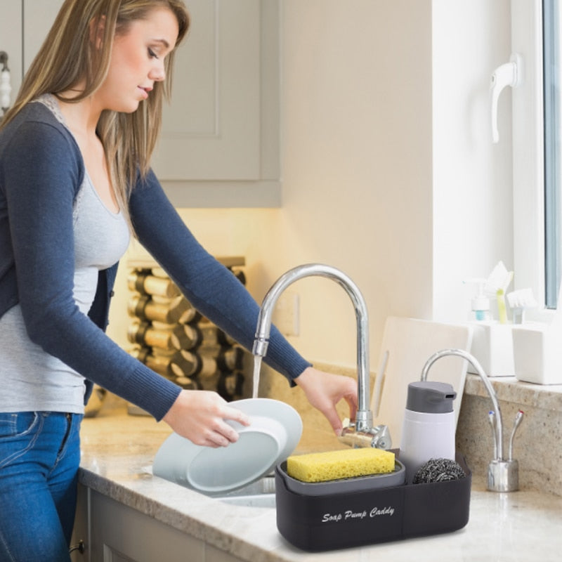 3-in-1 Sponge Soap Dispenser For Kitchen