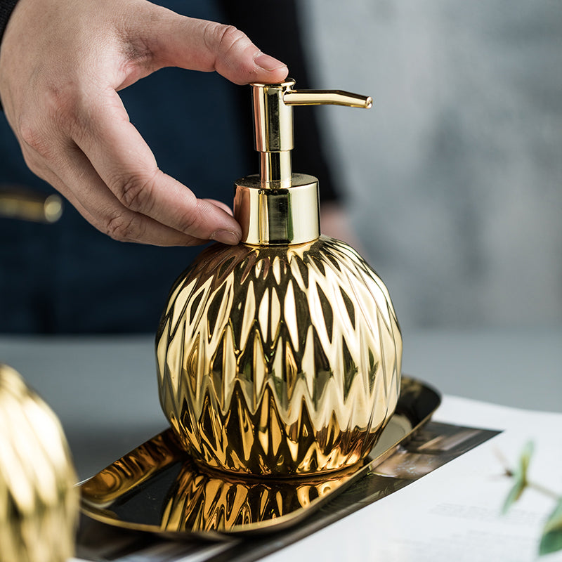 400ml Gold Ceramics Soap Dispenser