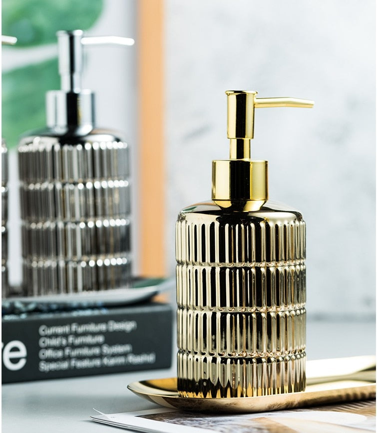 Gold Ceramic Shower Gel Bottle