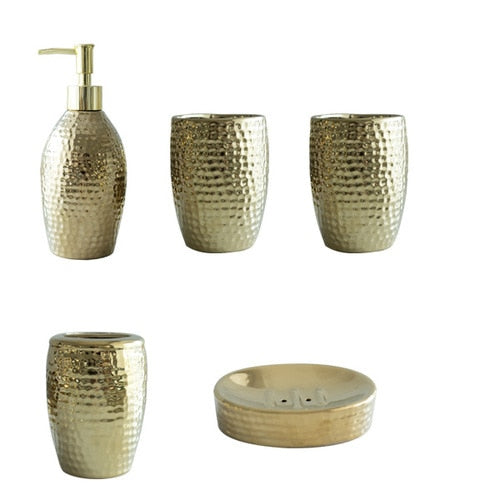 Luxury Ceramic Gold Bathroom Set