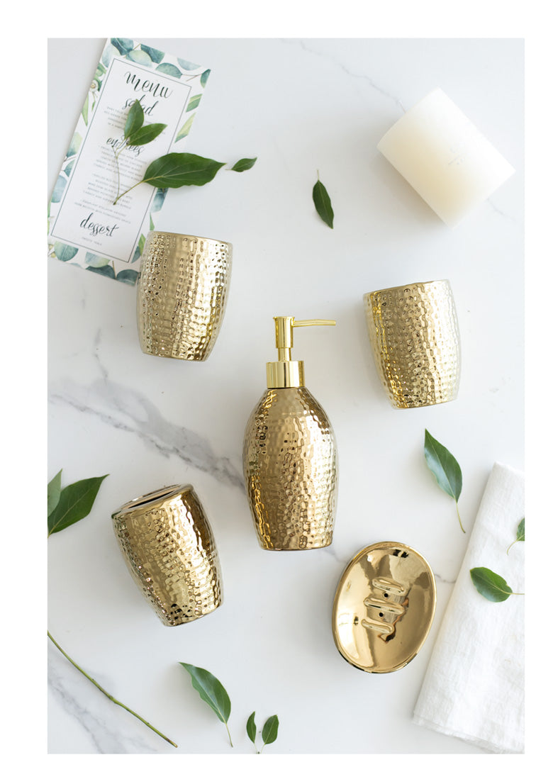 Luxury Ceramic Gold Bathroom Set