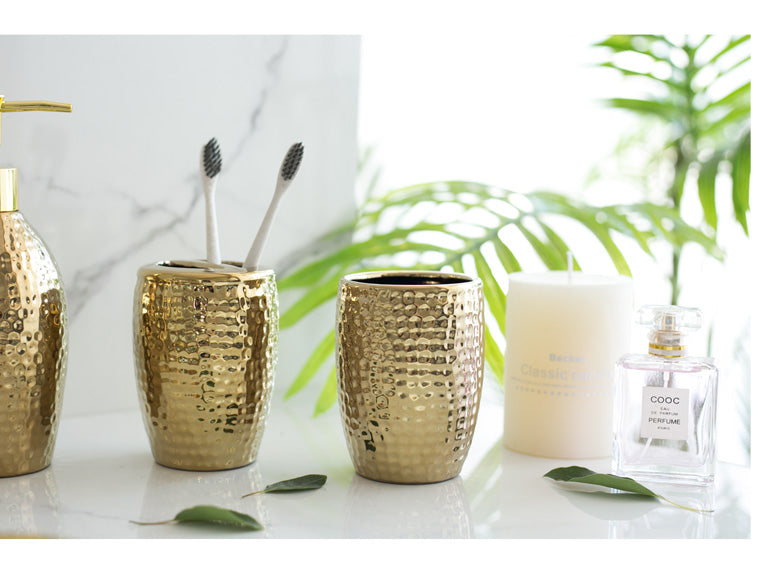 Luxury Ceramic Gold Bathroom Set