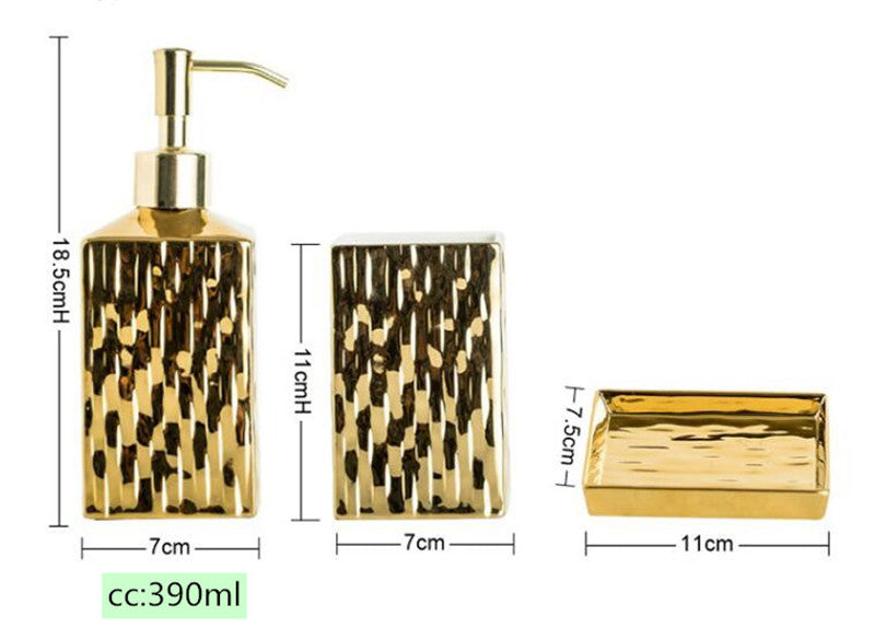 Gold Ceramic Bathroom Accessories Set