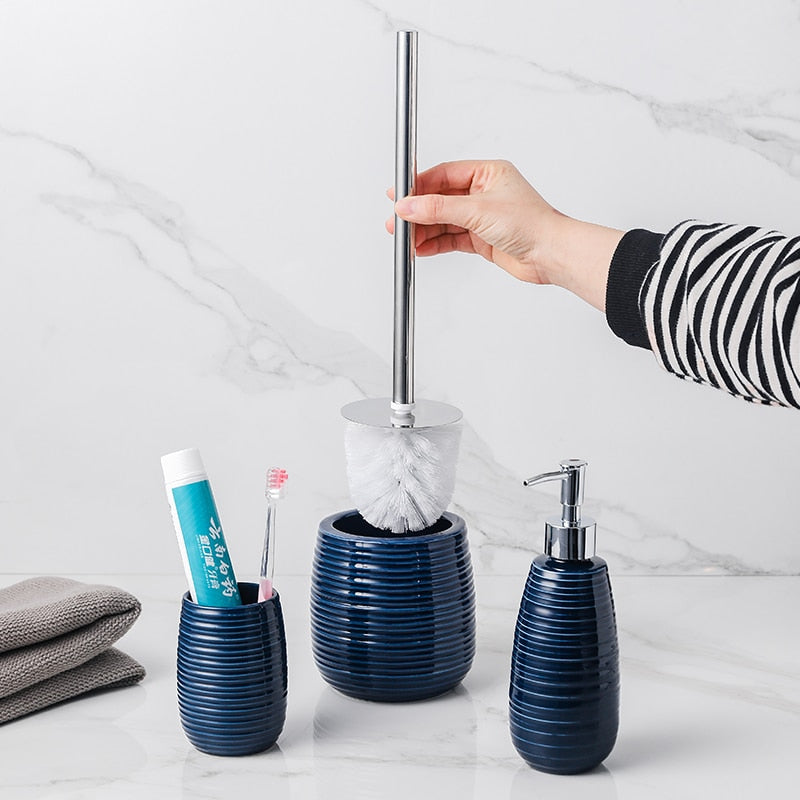 Ceramic Blue Bathroom Soap Dispenser