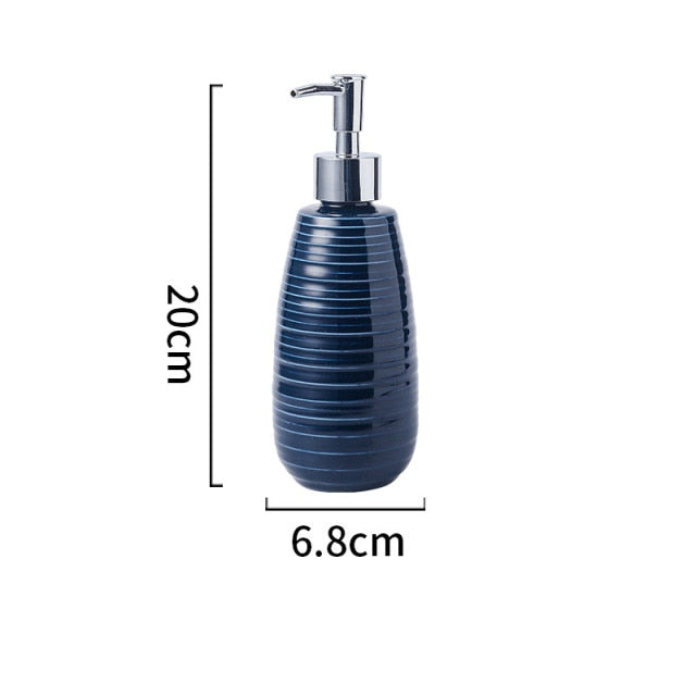 Ceramic Blue Bathroom Soap Dispenser