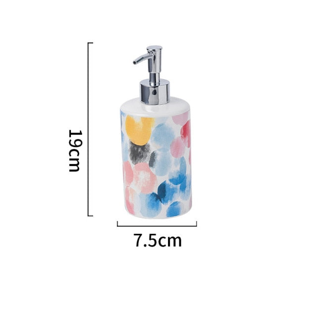 Colorful Ceramic Bathroom Soap Dispenser Ser