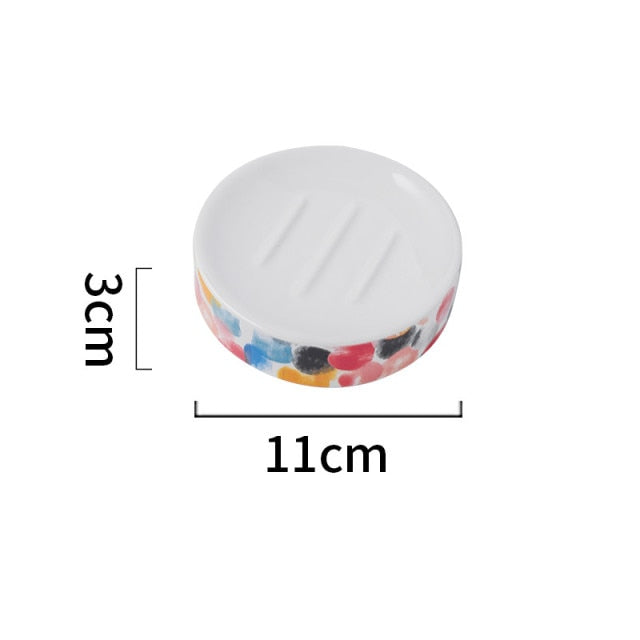 Colorful Ceramic Bathroom Soap Dispenser Ser