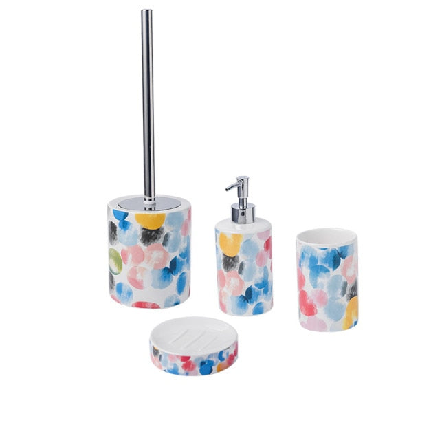 Colorful Ceramic Bathroom Soap Dispenser Ser