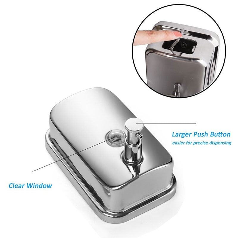 Silver Wall-mounted Soap Dispenser
