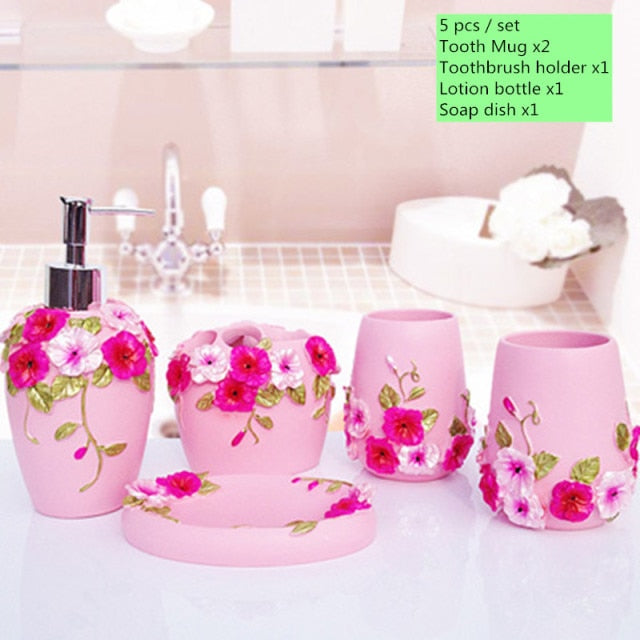 5pcs Ceramic Bathroom Soap Set