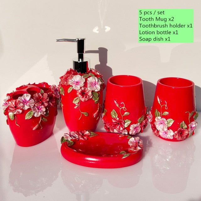 5pcs Ceramic Bathroom Soap Set